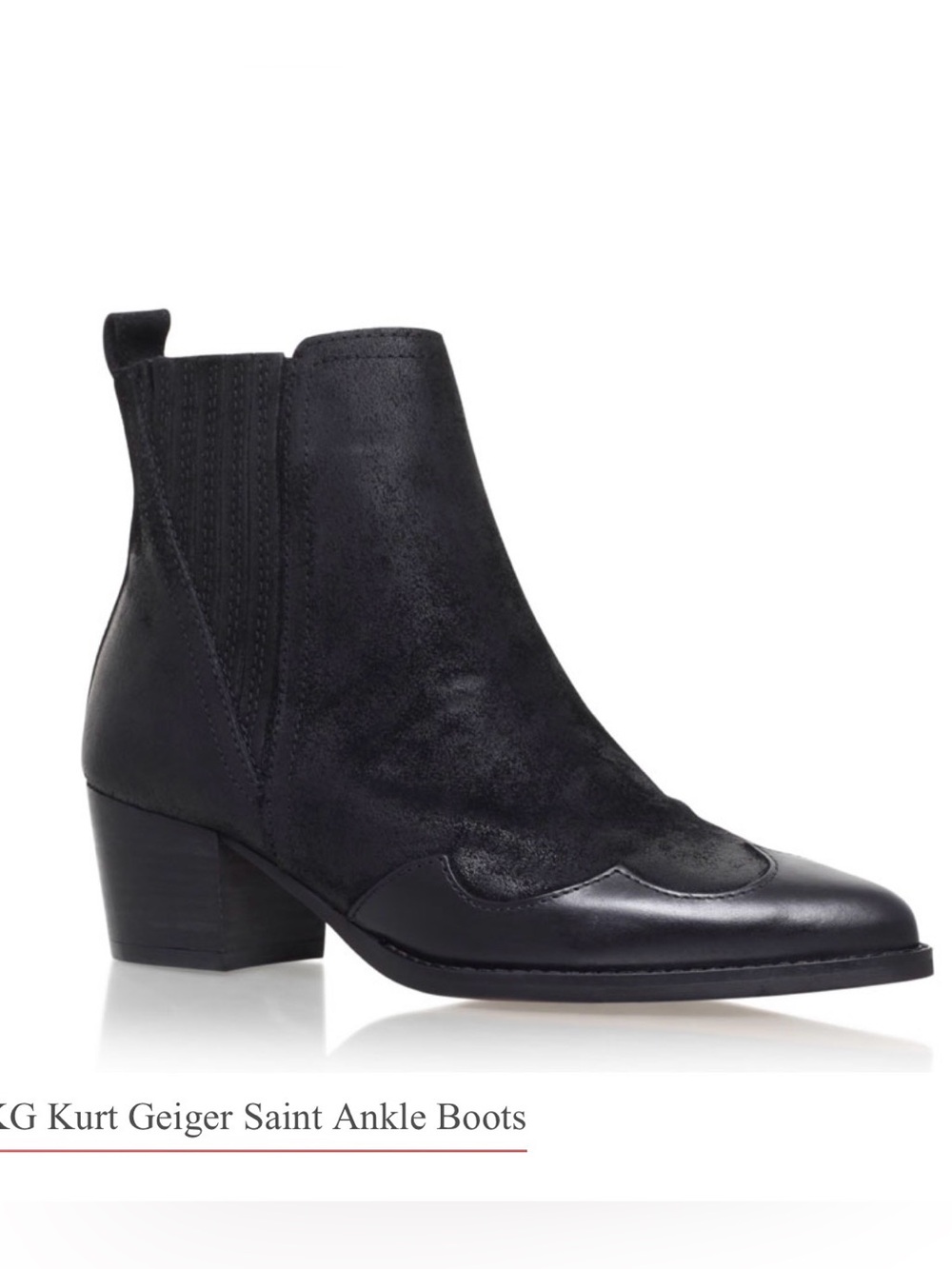 Kurt Geiger Saint Black Leather Ankle Boots